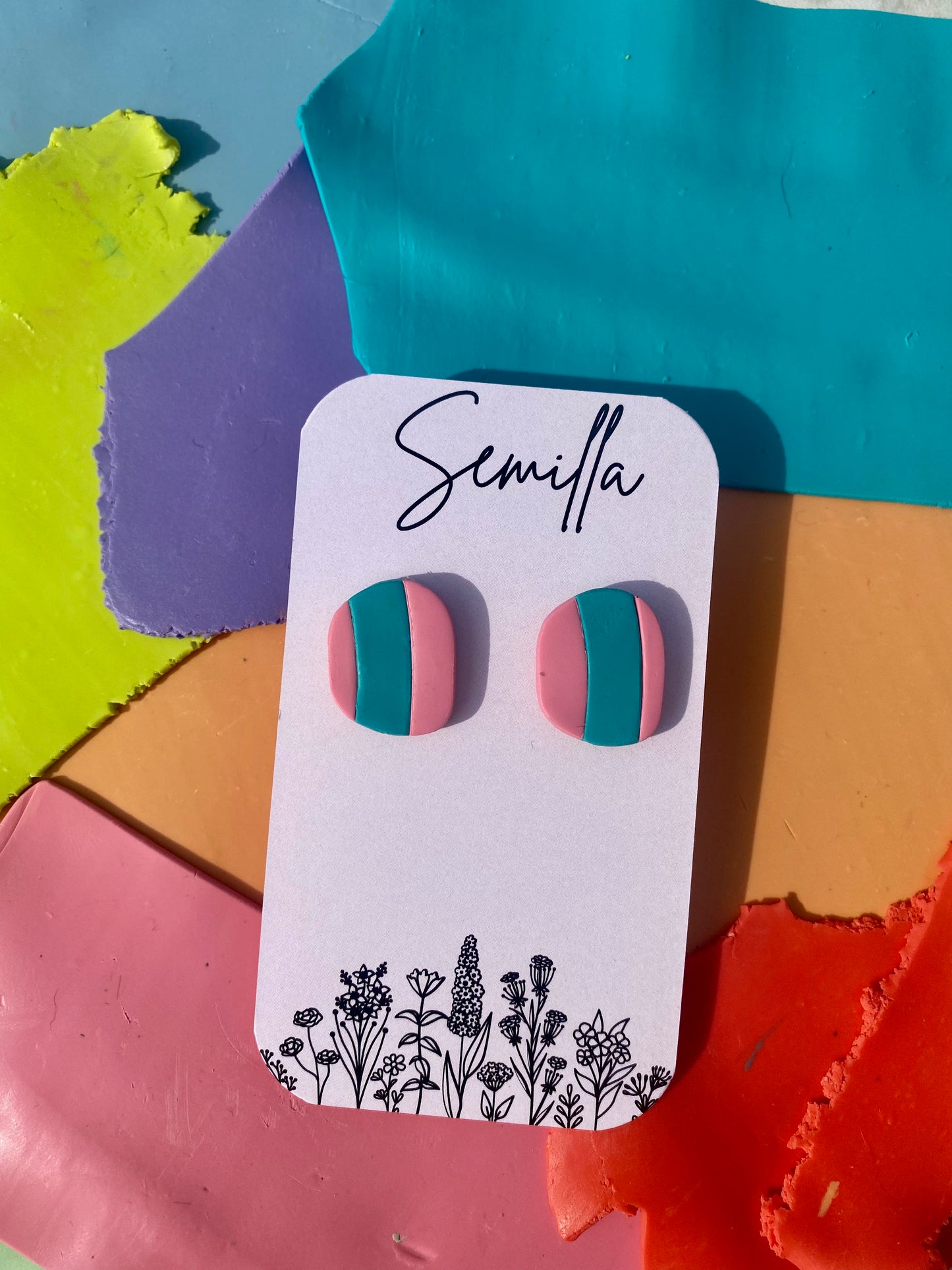 Rita Studs in Pink and Blue