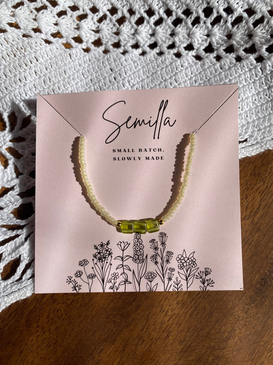 Antonia in Butter Yellow and Green