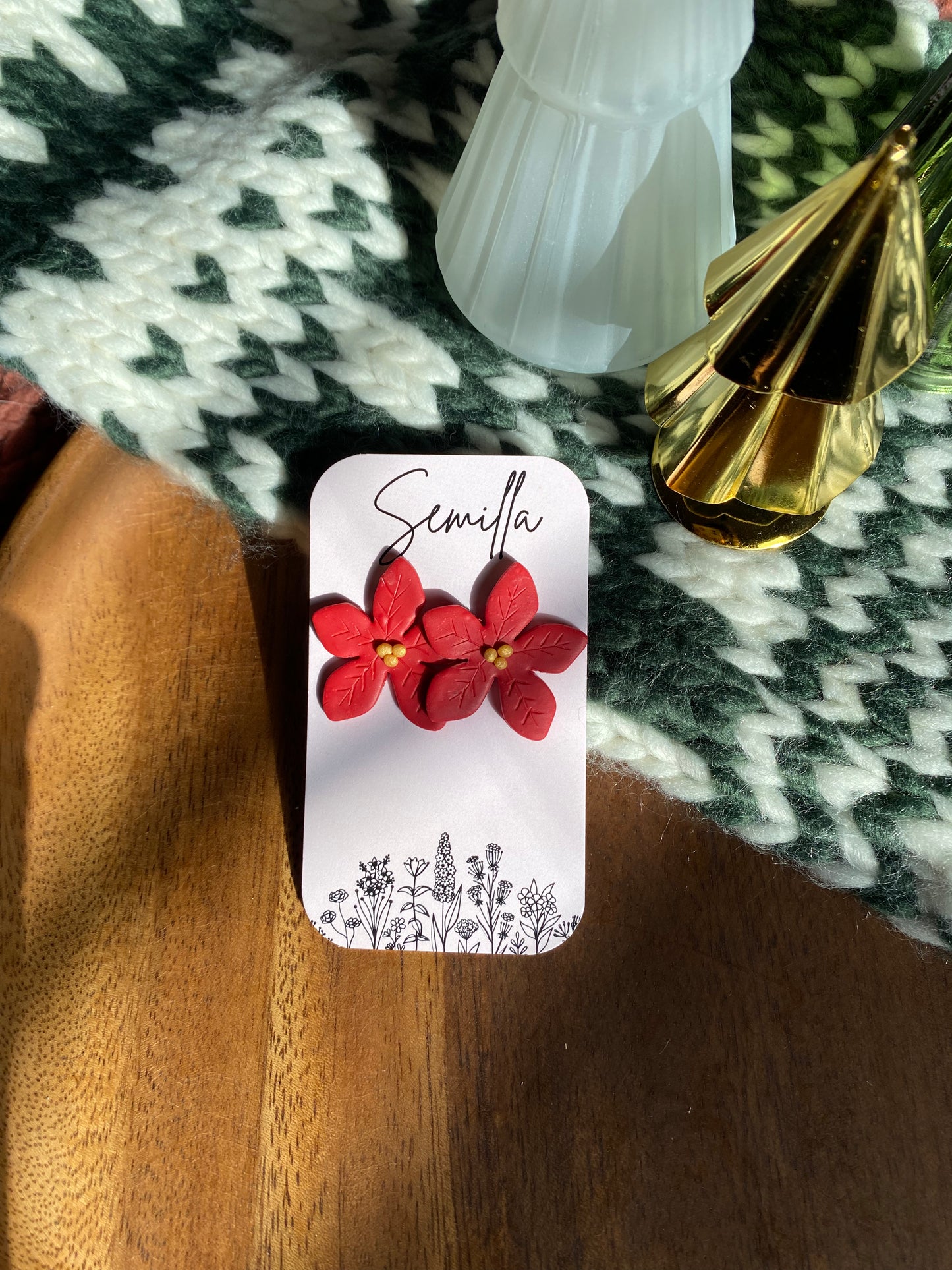 Poinsettia Studs