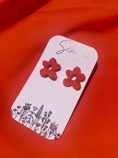 Florecita Studs in Poppy Red