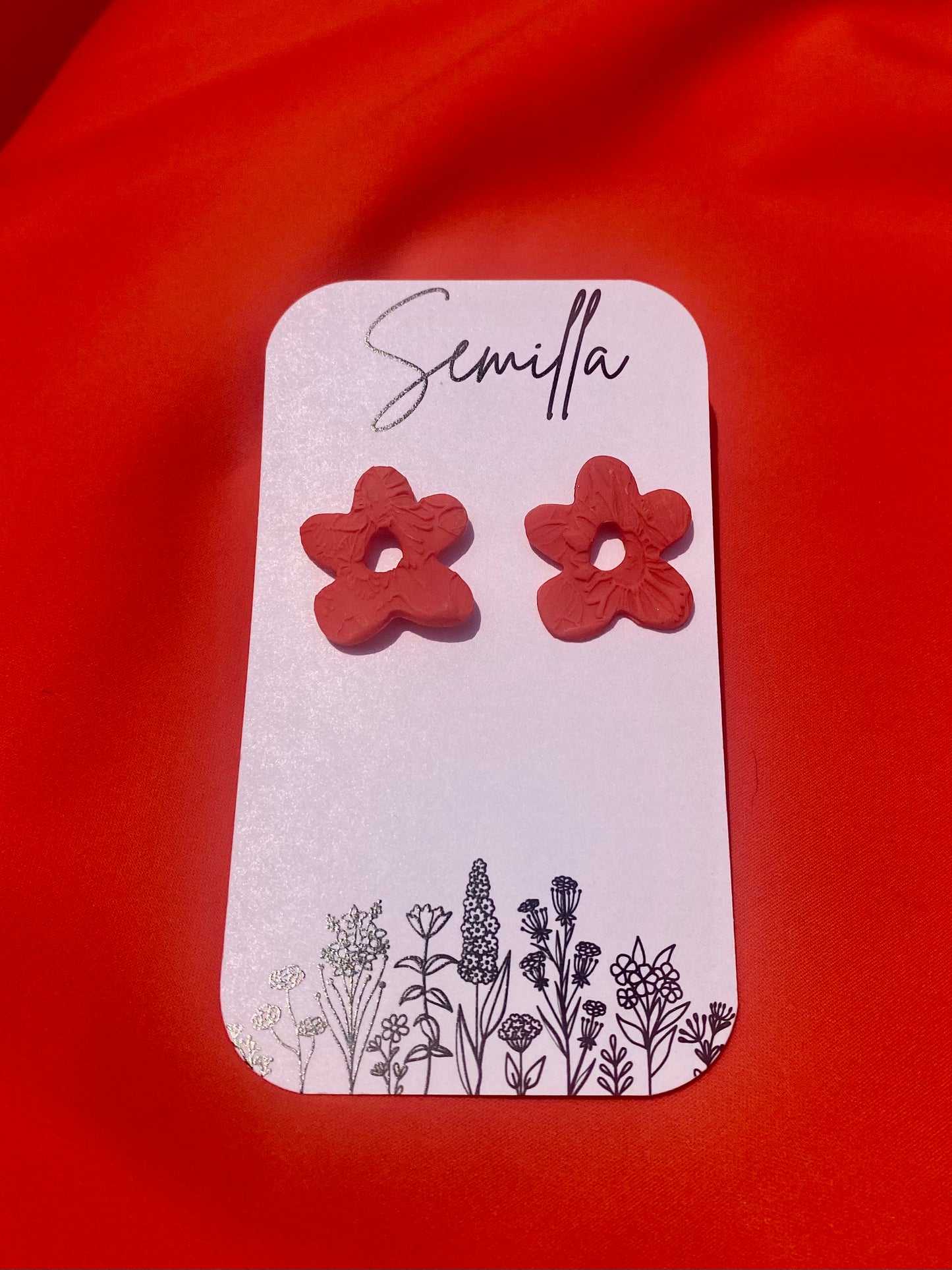 Florecita Studs in Poppy Red