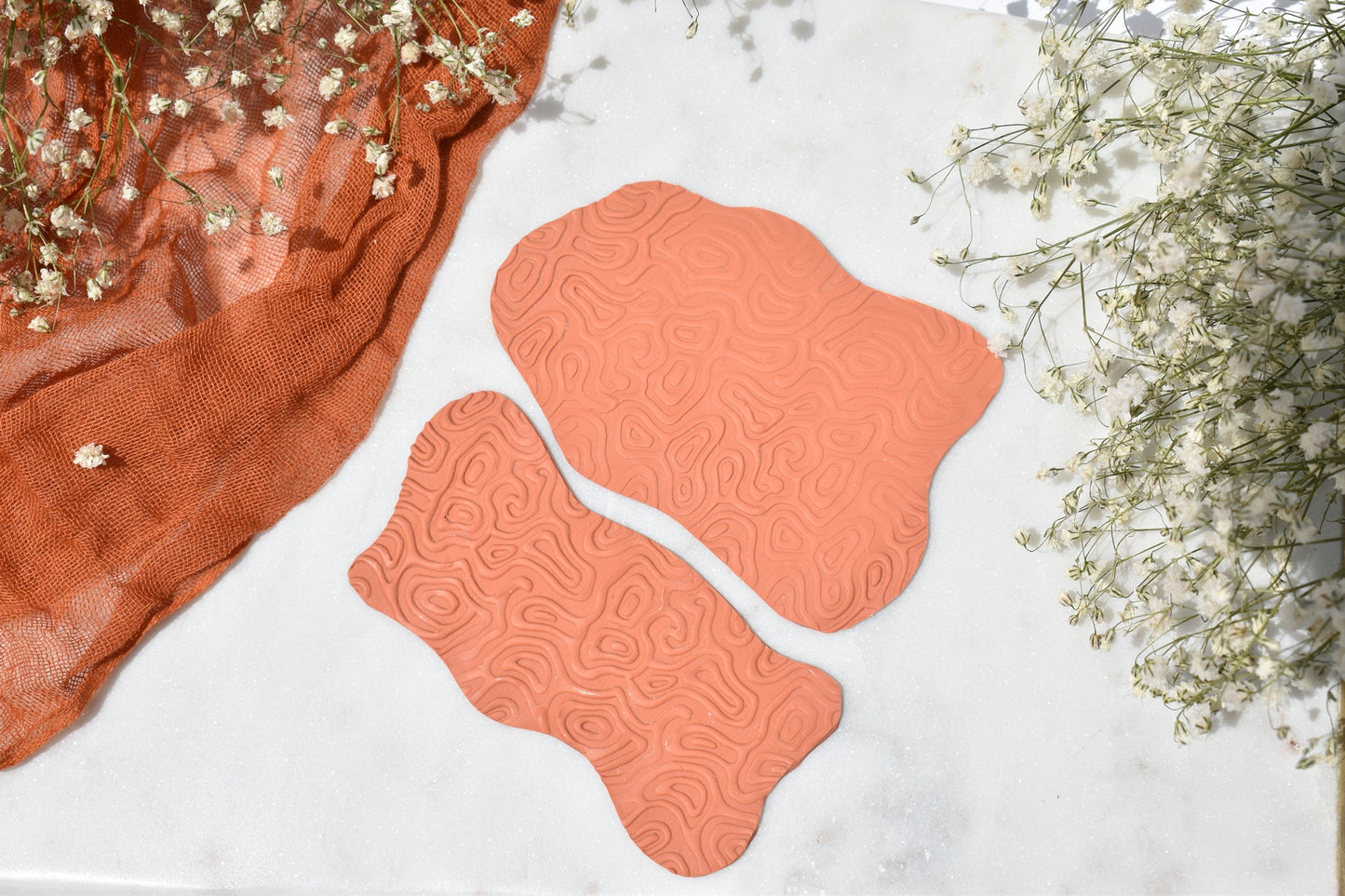 Puddle Plate Set in Terracotta Topo